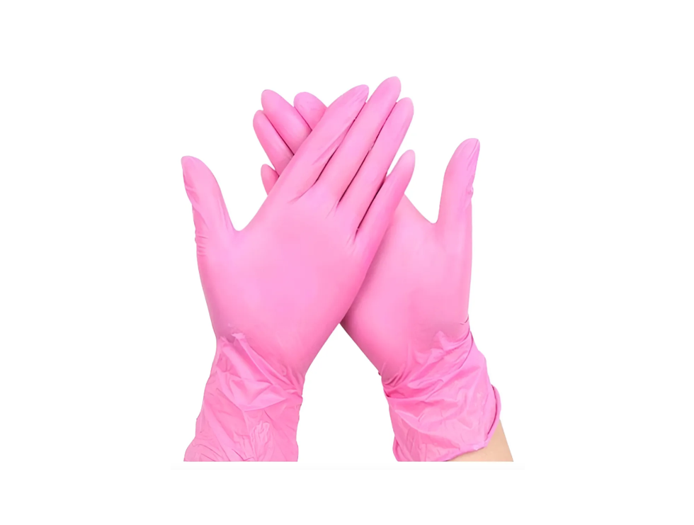 Guante de Nitrilo Rosado Smart talla S